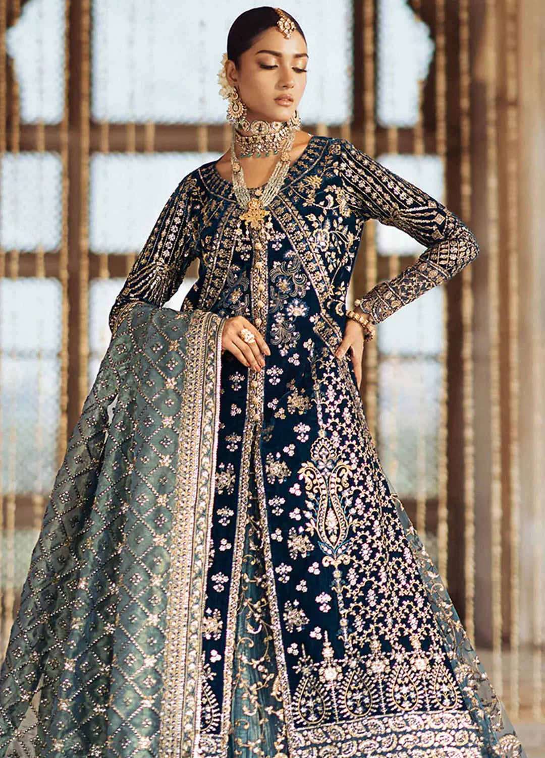 Dastoor by Aik Atelier Embroidered Velvet Suit Unstitched 3 Piece AIK24DV D-05 - Formals Collection