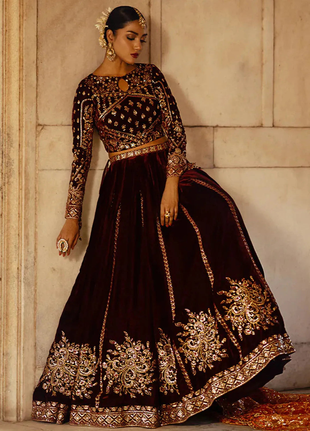 Dastoor by Aik Atelier Embroidered Velvet Suit Unstitched 3 Piece AIK24DV D-06 - Formals Collection