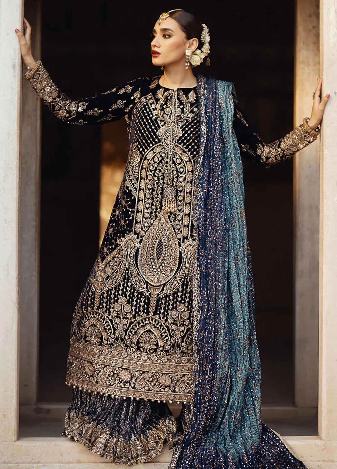 Dastoor by Aik Atelier Embroidered Velvet Suit Unstitched 3 Piece AIK24DV D-07 - Formals Collection