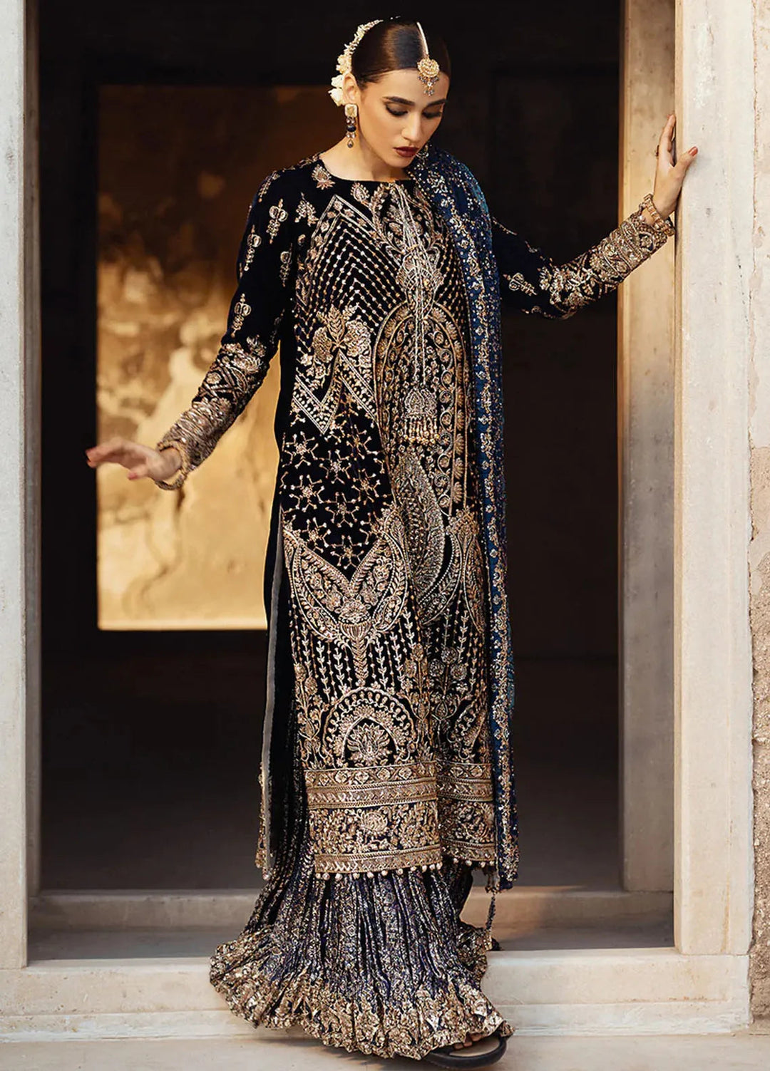 Dastoor by Aik Atelier Embroidered Velvet Suit Unstitched 3 Piece AIK24DV D-07 - Formals Collection