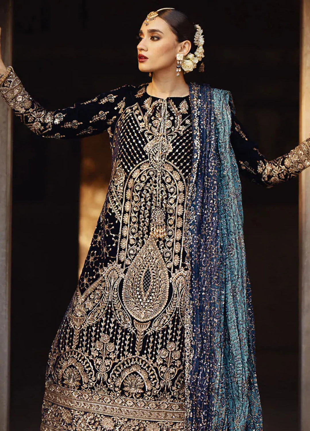 Dastoor by Aik Atelier Embroidered Velvet Suit Unstitched 3 Piece AIK24DV D-07 - Formals Collection