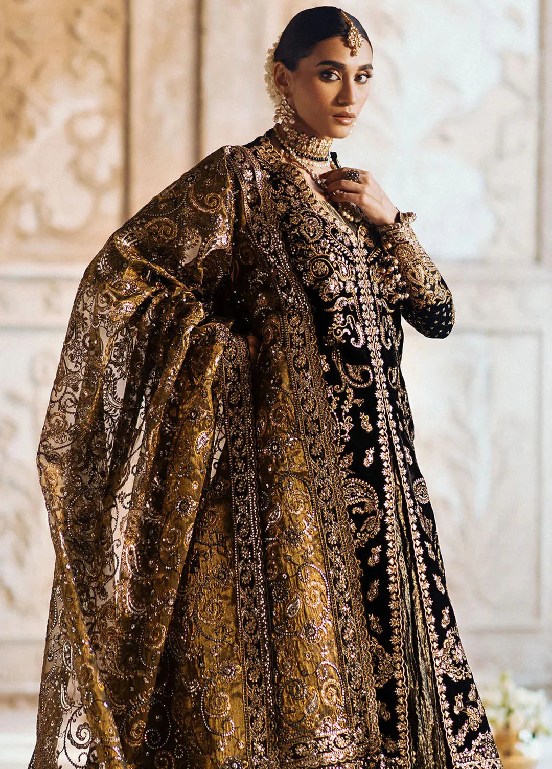 Dastoor by Aik Atelier Embroidered Velvet Suit Unstitched 3 Piece AIK24DV D-08 - Formals Collection