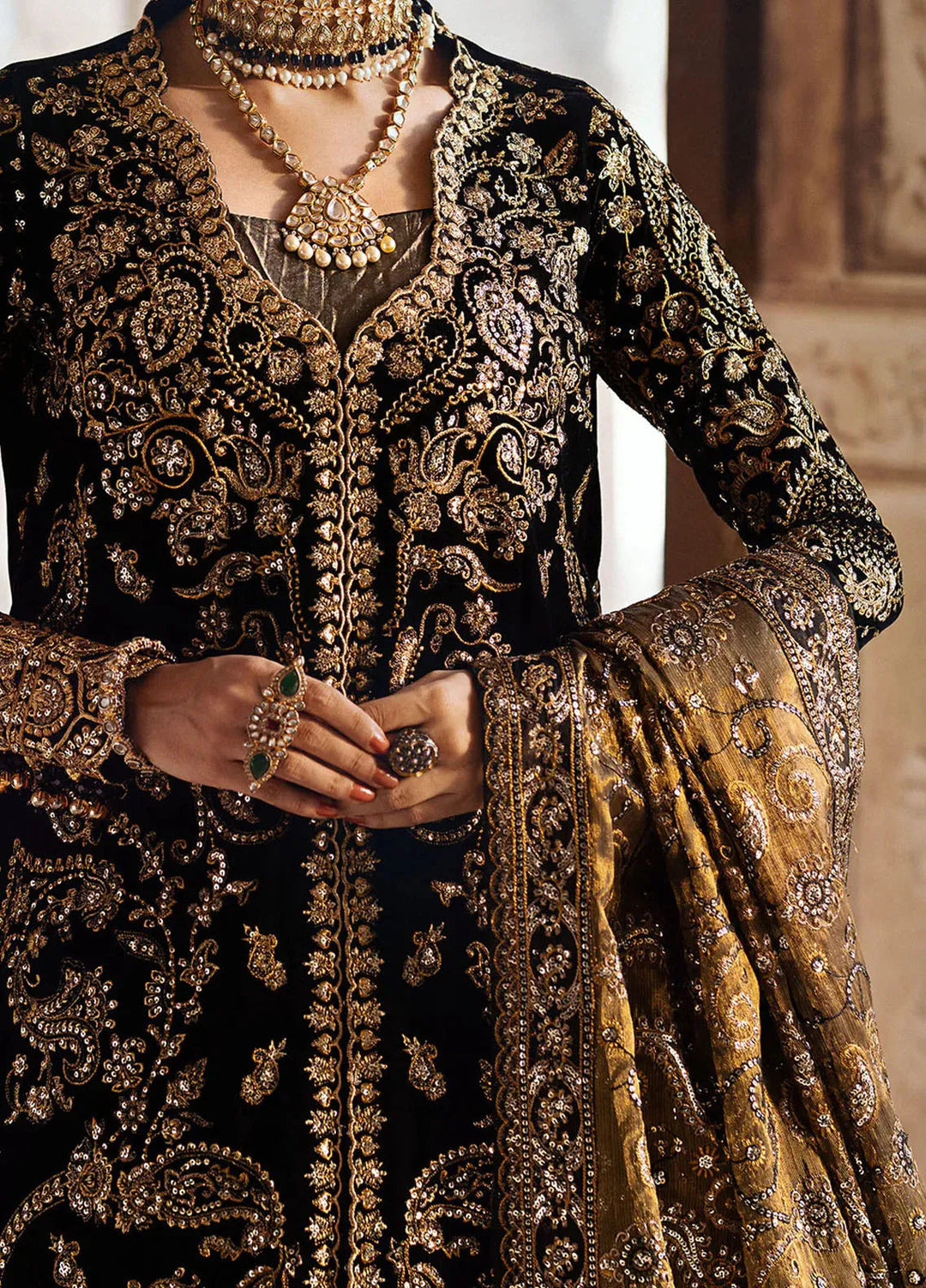 Dastoor by Aik Atelier Embroidered Velvet Suit Unstitched 3 Piece AIK24DV D-08 - Formals Collection