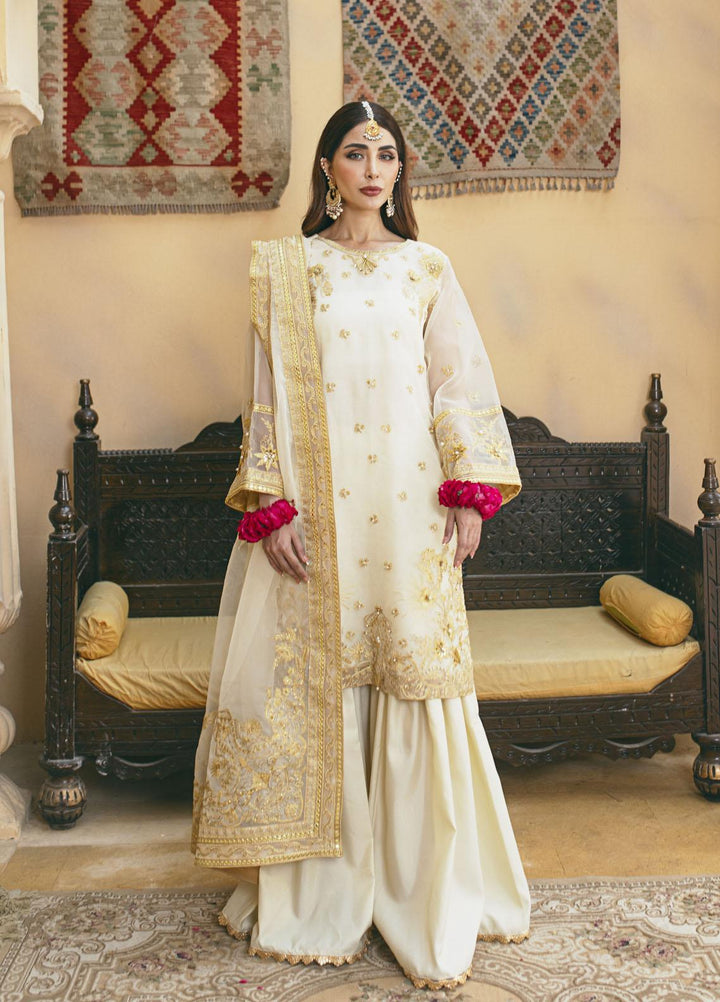 Daud Abbas Luxury Pret Embroidered Organza 3 Piece Dress DA22DSD DA-WF-0005 Rasm