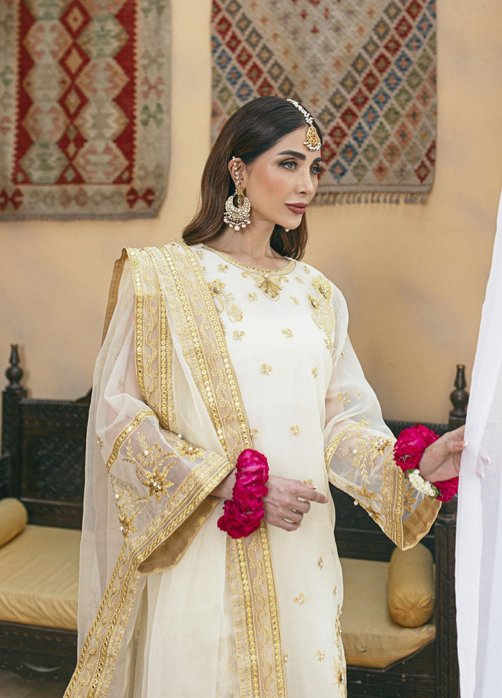 Daud Abbas Luxury Pret Embroidered Organza 3 Piece Dress DA22DSD DA-WF-0005 Rasm
