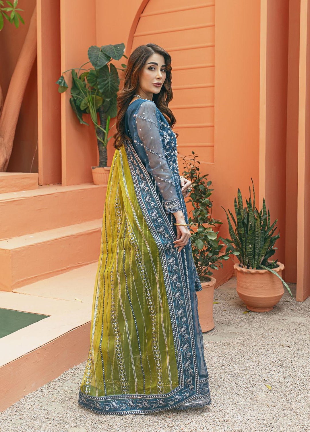 Daud Abbas Luxury Pret Embroidered Organza 2 Piece Dress DA22DSD DA-WF-0006 Naghma