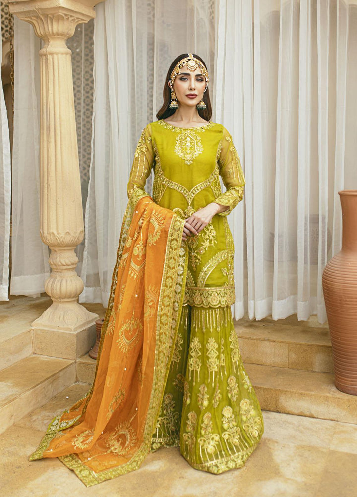 Daud Abbas Luxury Pret Embroidered Organza 3 Piece Dress DA22DSD DA-WF-0007 Henna
