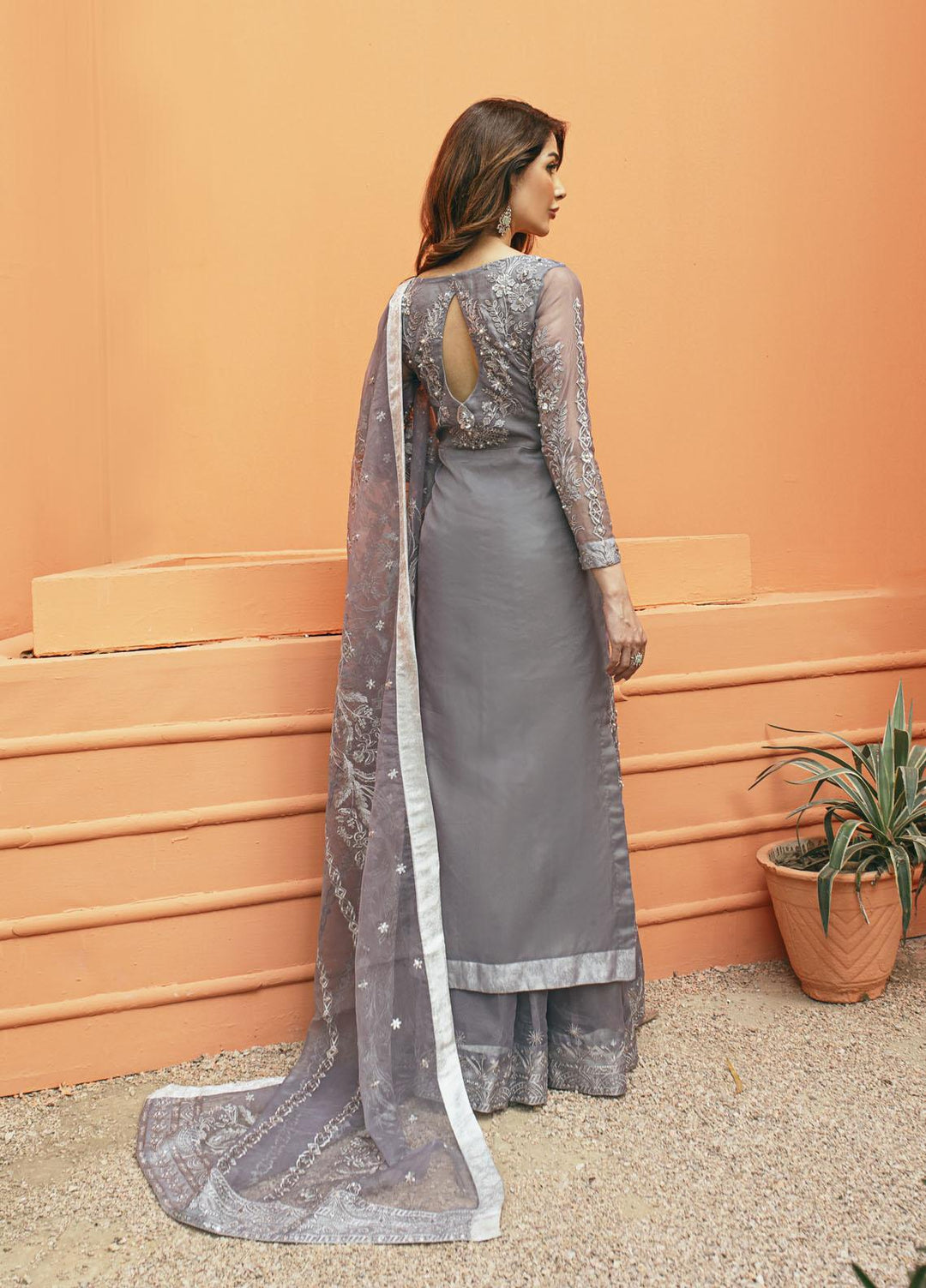 Daud Abbas Luxury Pret Embroidered Organza 3 Piece Dress DA22DSD DA-WF-0008 Noor-Chasham