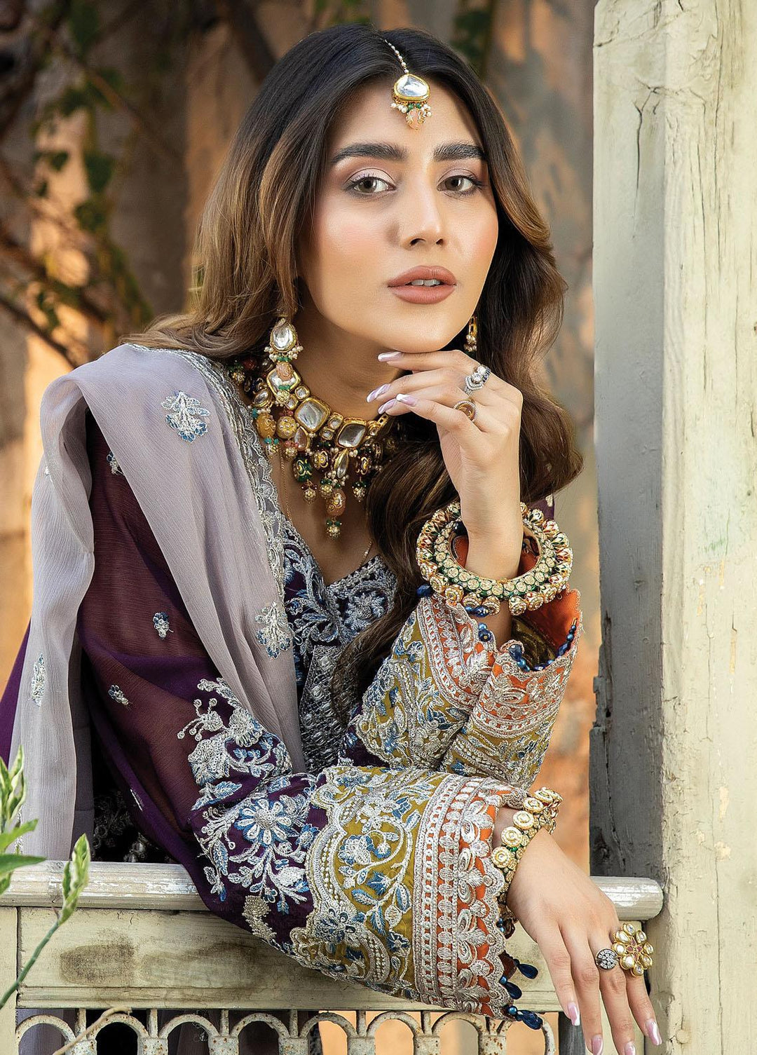 De Lambent Majestic By Imrozia Premium Embroidered Chiffon Suits Unstitched 3 Piece IMP23DLM M-34 Alya - Luxury Collection