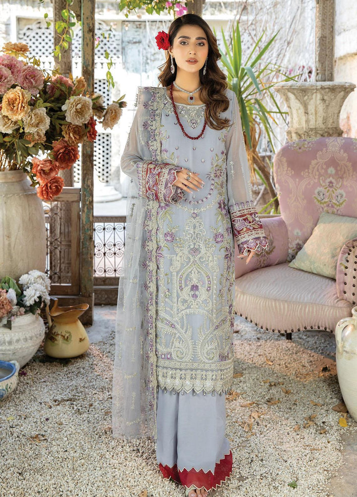 De Lambent Majestic By Imrozia Premium Embroidered Chiffon Suits Unstitched 3 Piece IMP23DLM M-35 Lison - Luxury Collection