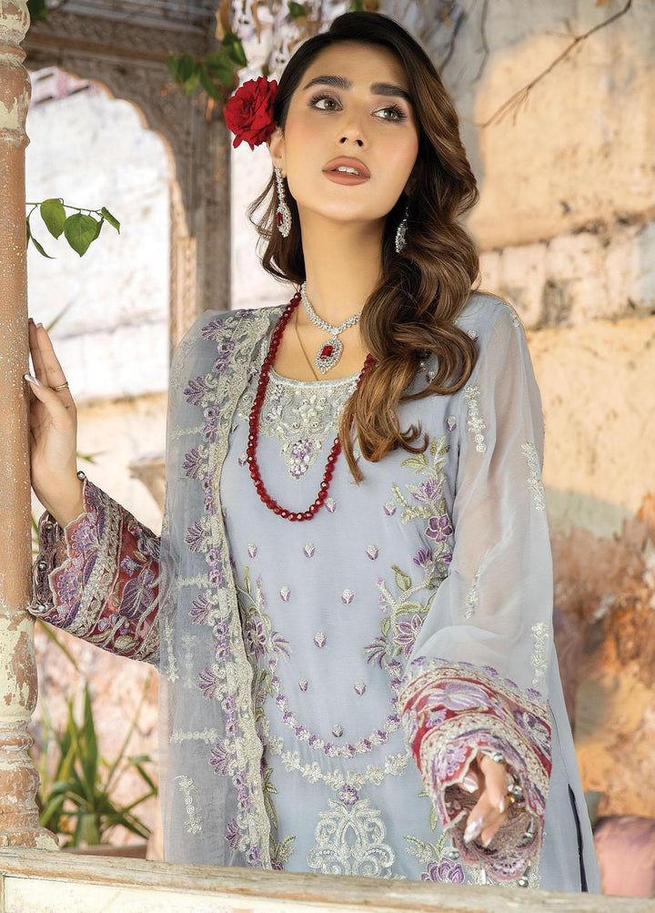 De Lambent Majestic By Imrozia Premium Embroidered Chiffon Suits Unstitched 3 Piece IMP23DLM M-35 Lison - Luxury Collection