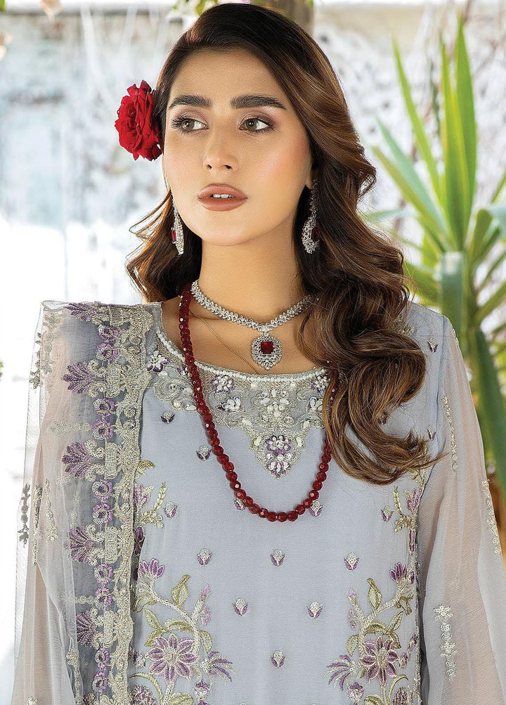 De Lambent Majestic By Imrozia Premium Embroidered Chiffon Suits Unstitched 3 Piece IMP23DLM M-35 Lison - Luxury Collection