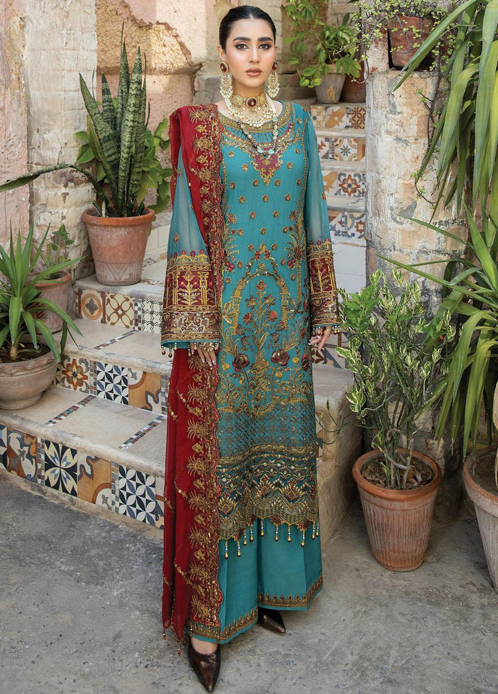 De Lambent Majestic By Imrozia Premium Embroidered Chiffon Suits Unstitched 3 Piece IMP23DLM M-36 Ava - Luxury Collection