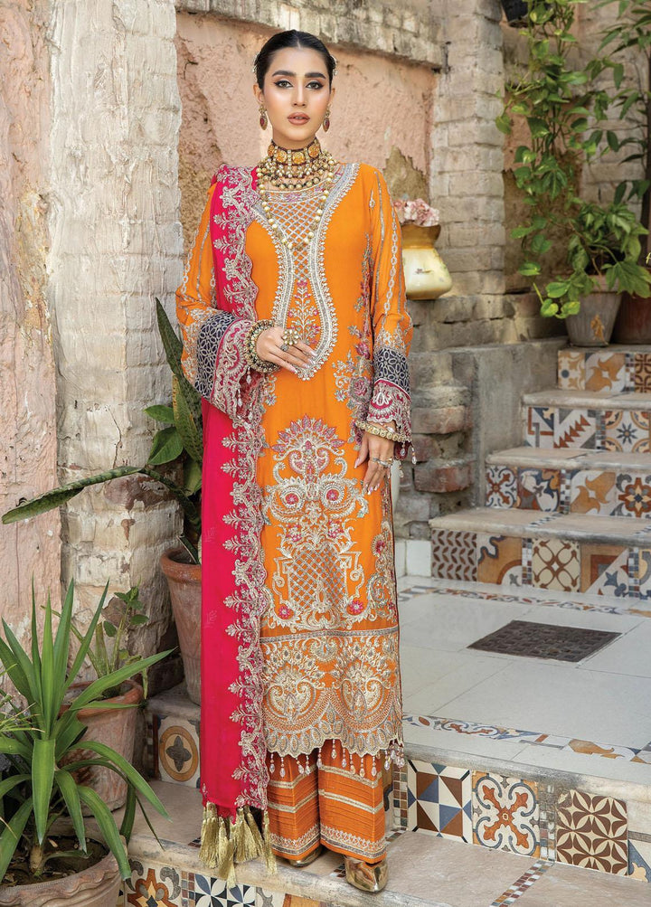 De Lambent Majestic By Imrozia Premium Embroidered Chiffon Suits Unstitched 3 Piece IMP23DLM M-37 Marwa - Luxury Collection