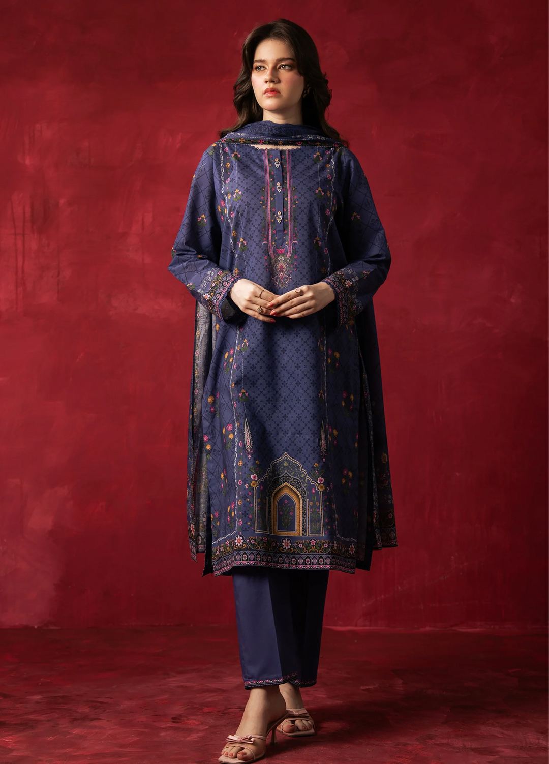 Zoe by Zeen RTW Printed Lawn 3 Piece Suit ZN26UZL WFM36605 - Casual Collection
