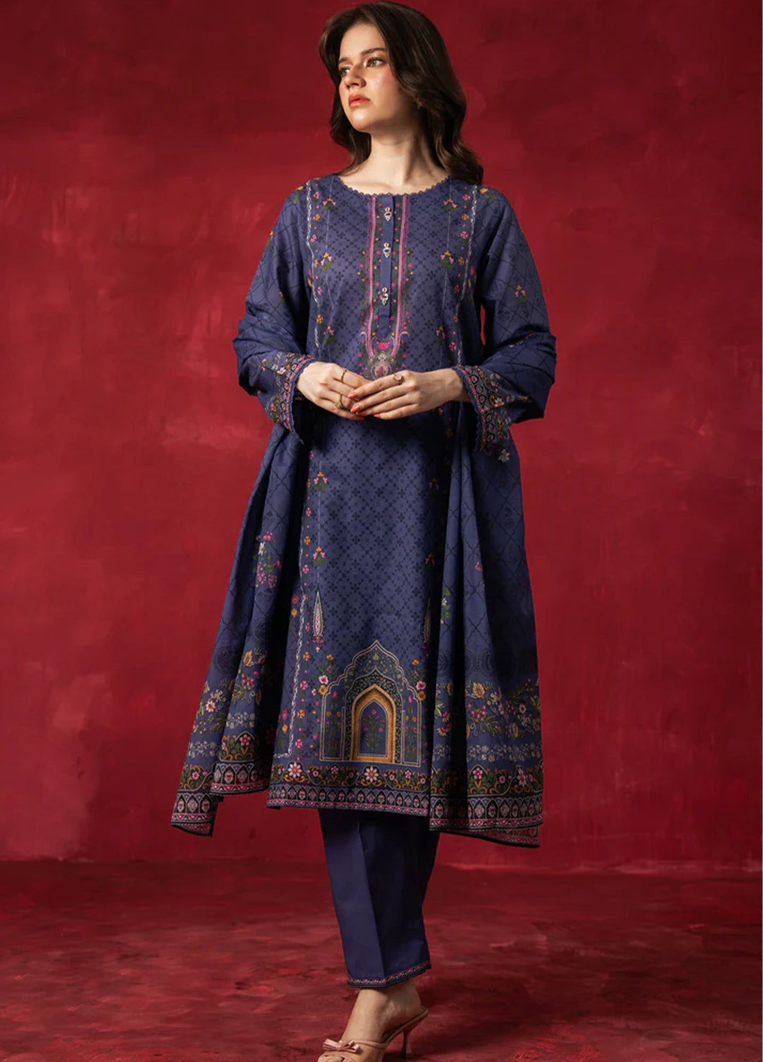 Zoe by Zeen RTW Printed Lawn 3 Piece Suit ZN26UZL WFM36605 - Casual Collection