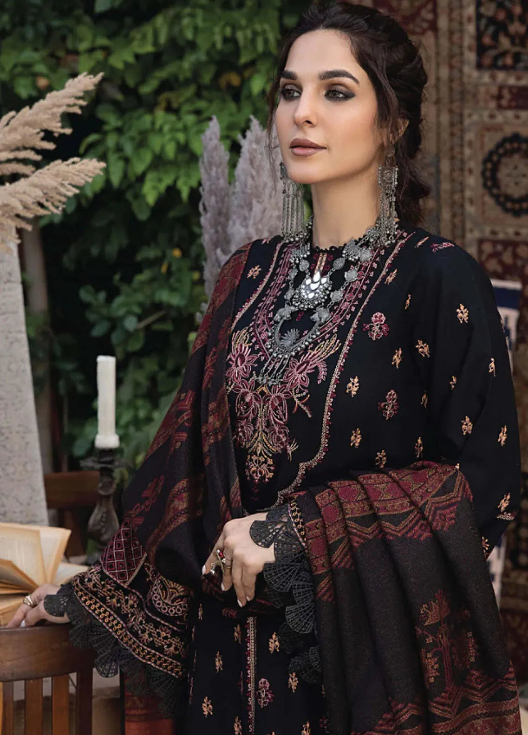 Humdum Winter Denara By Humdum Embroidered Wool Suit Unstitched 3 Piece HD24D D-01 ...