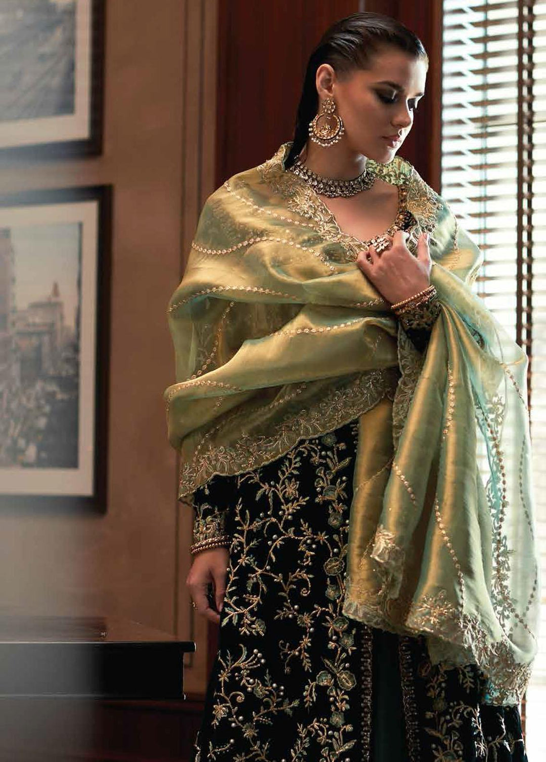 Destiny by Mushq Embroidered Velvet Suits Unstitched 3 Piece MQ22D MV22-02 Mirage - Luxury Collection