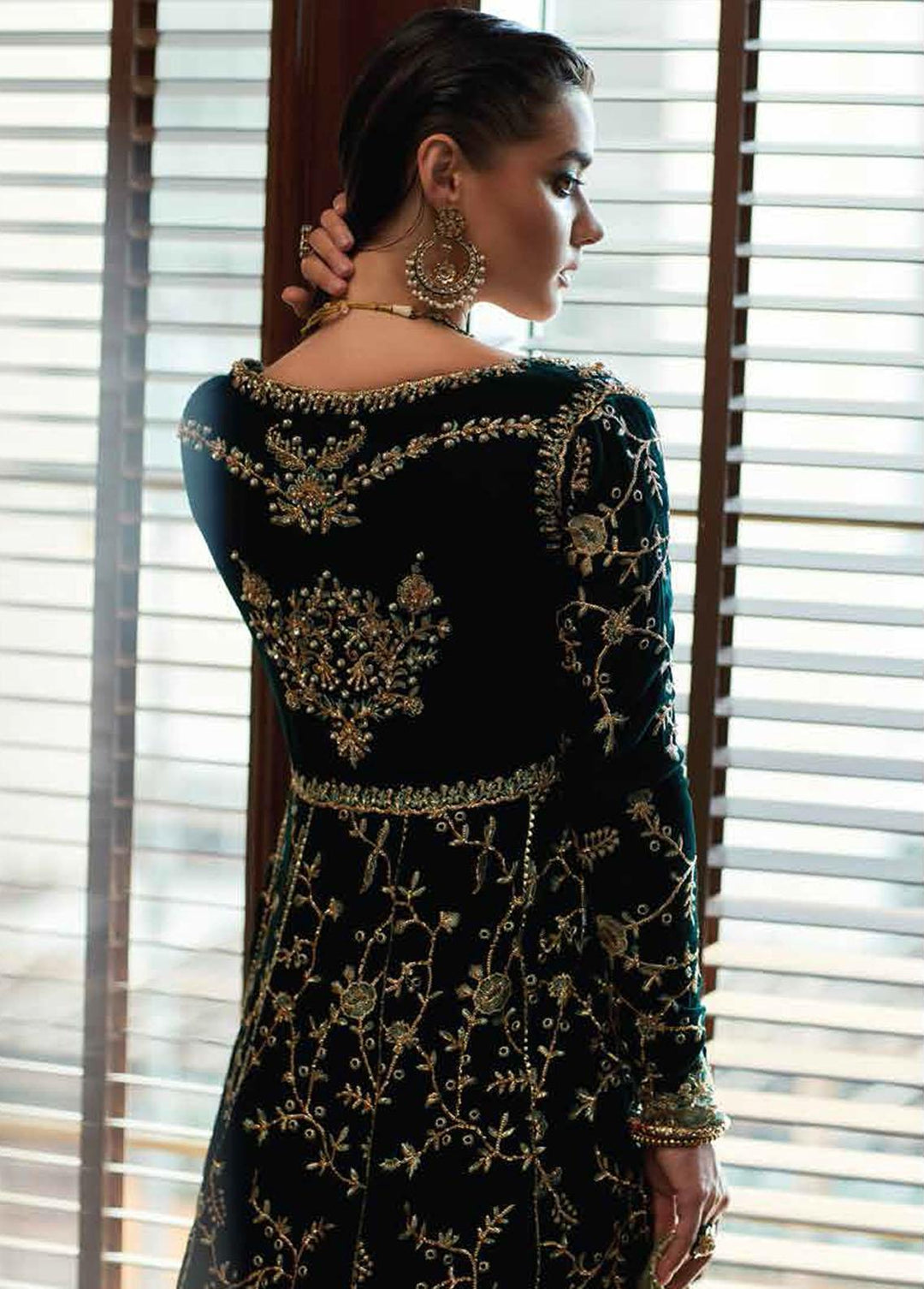 Destiny by Mushq Embroidered Velvet Suits Unstitched 3 Piece MQ22D MV22-02 Mirage - Luxury Collection