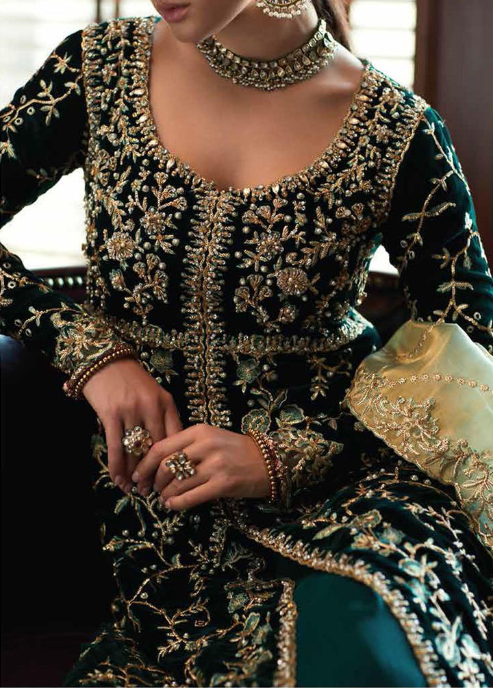 Destiny by Mushq Embroidered Velvet Suits Unstitched 3 Piece MQ22D MV22-02 Mirage - Luxury Collection