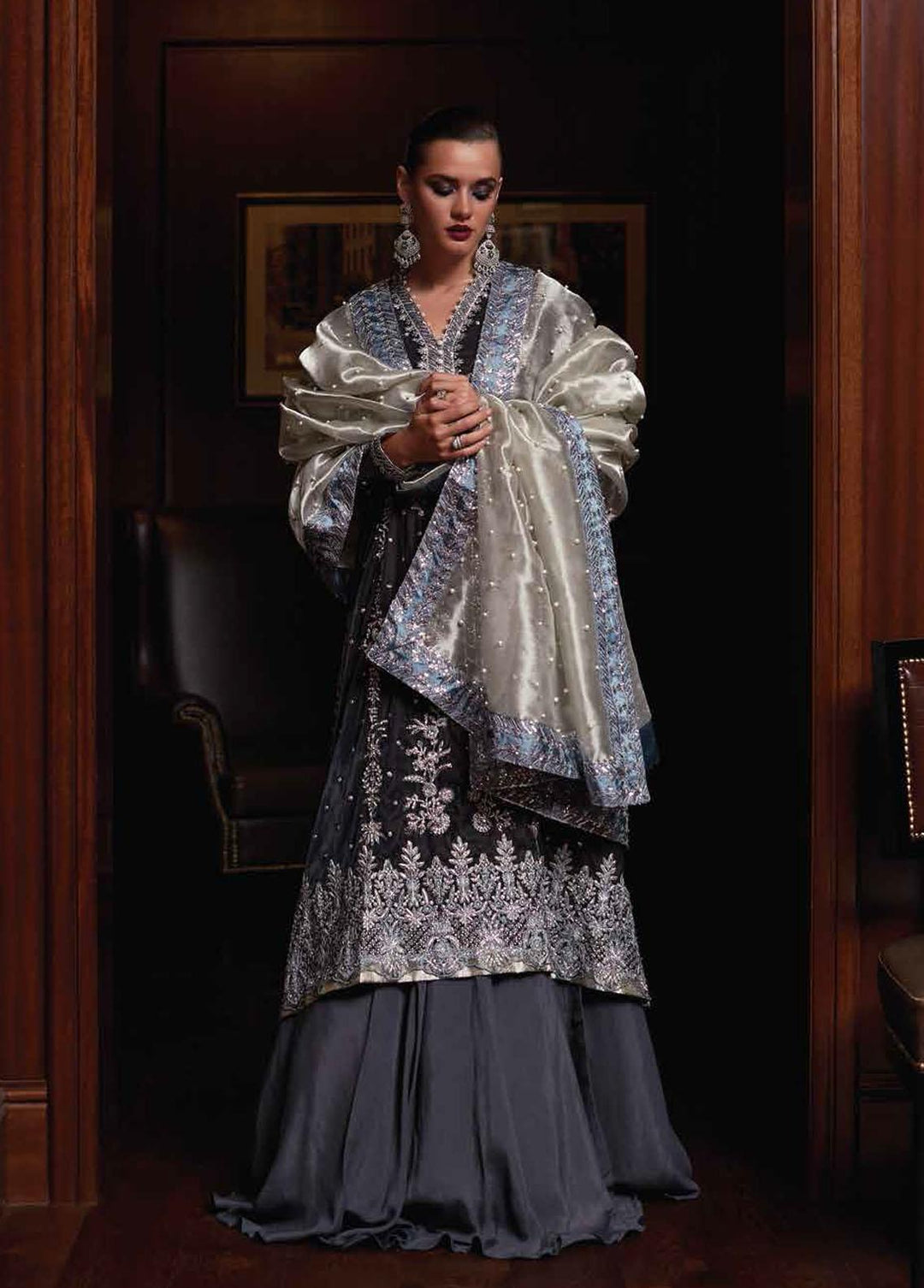 Destiny by Mushq Embroidered Velvet Suits Unstitched 3 Piece MQ22D MV22-03 Felicity - Luxury Collection