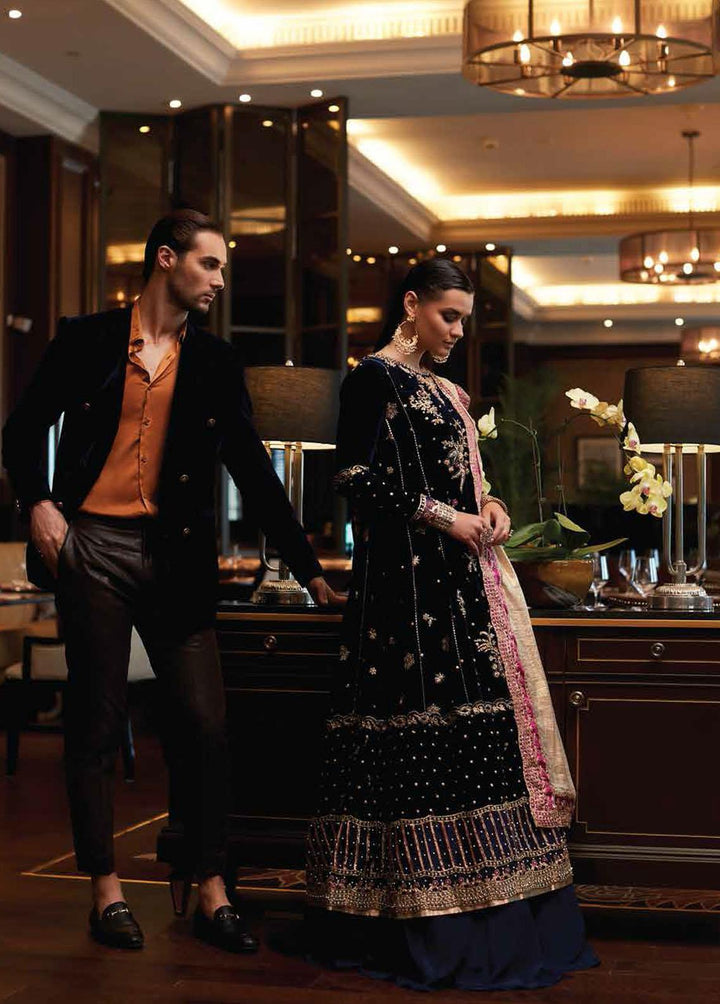 Destiny by Mushq Embroidered Velvet Suits Unstitched 3 Piece MQ22D MV22-07 Phantasm - Luxury Collection