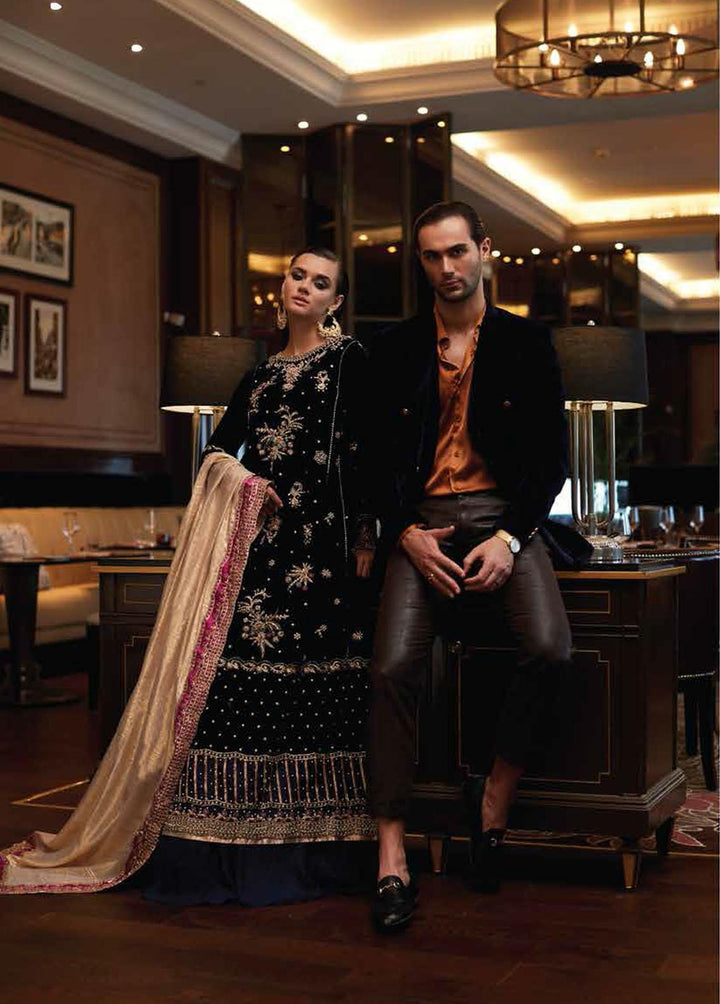 Destiny by Mushq Embroidered Velvet Suits Unstitched 3 Piece MQ22D MV22-07 Phantasm - Luxury Collection
