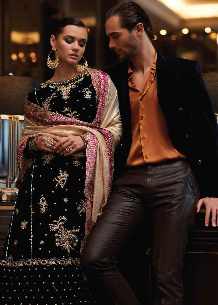 Destiny by Mushq Embroidered Velvet Suits Unstitched 3 Piece MQ22D MV22-07 Phantasm - Luxury Collection