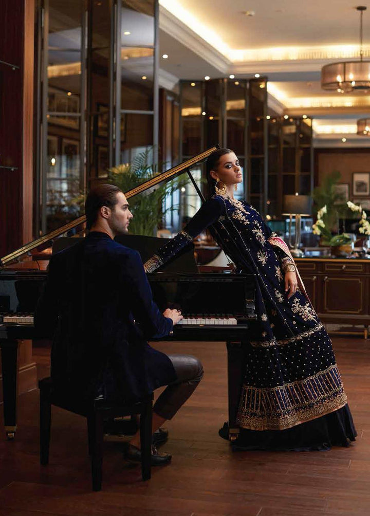 Destiny by Mushq Embroidered Velvet Suits Unstitched 3 Piece MQ22D MV22-07 Phantasm - Luxury Collection