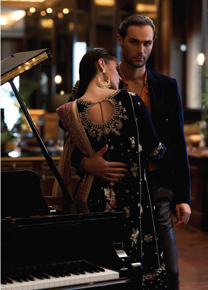 Destiny by Mushq Embroidered Velvet Suits Unstitched 3 Piece MQ22D MV22-07 Phantasm - Luxury Collection