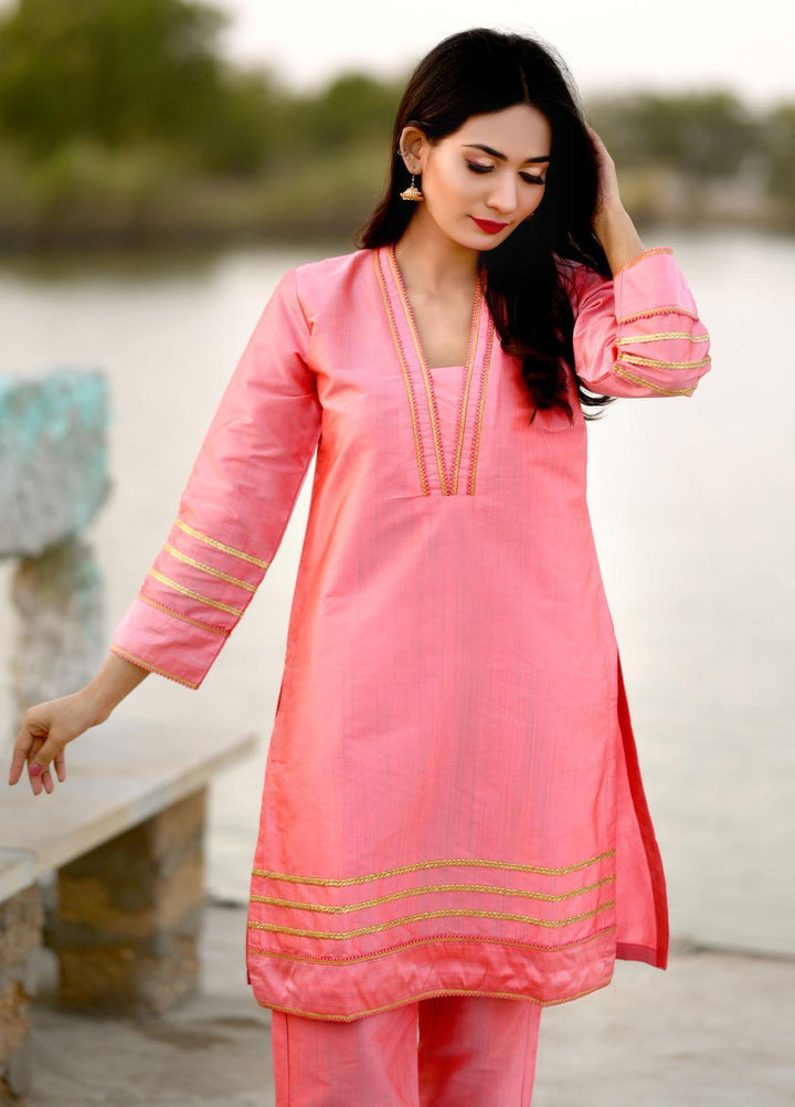 Dezine & Rungs Casual Pret  Raw Silk 2 Piece DNR-22-28