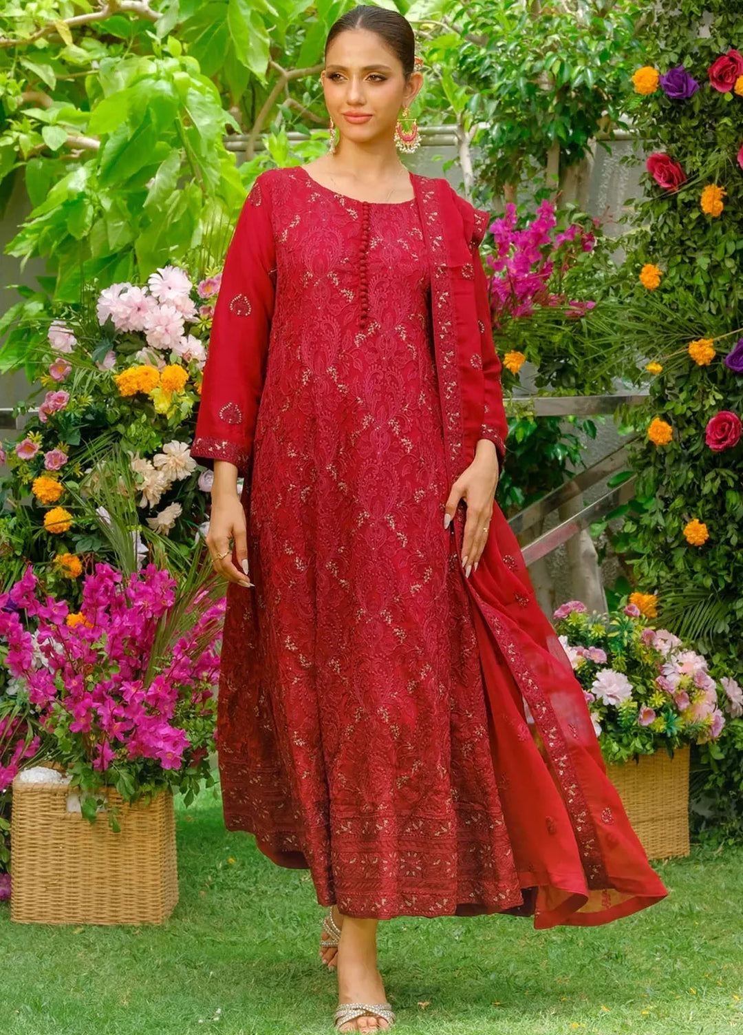 Dhaga Pret Embroidered Chiffon 3 Piece Suit Gulaal