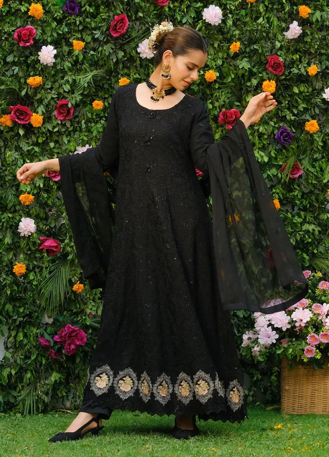Dhaga Pret Embroidered Chiffon 3 Piece Suit Koel