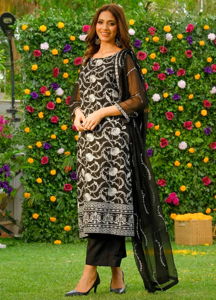 Dhaga Pret Embroidered Chiffon 3 Piece Suit Resham