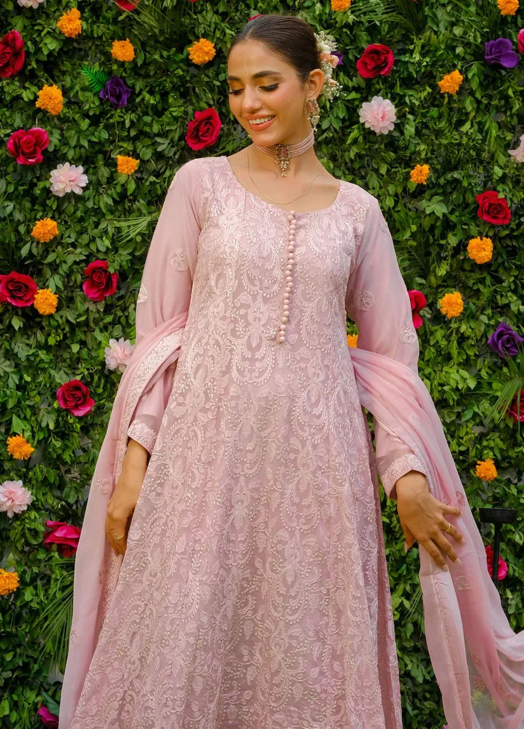 Dhaga Pret Embroidered Chiffon 3 Piece Suit Ruhi