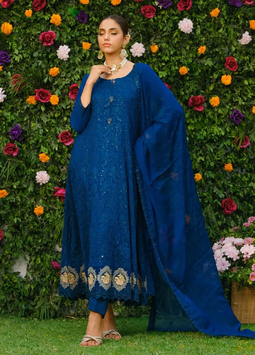 Dhaga Pret Embroidered Chiffon 3 Piece Suit Tara