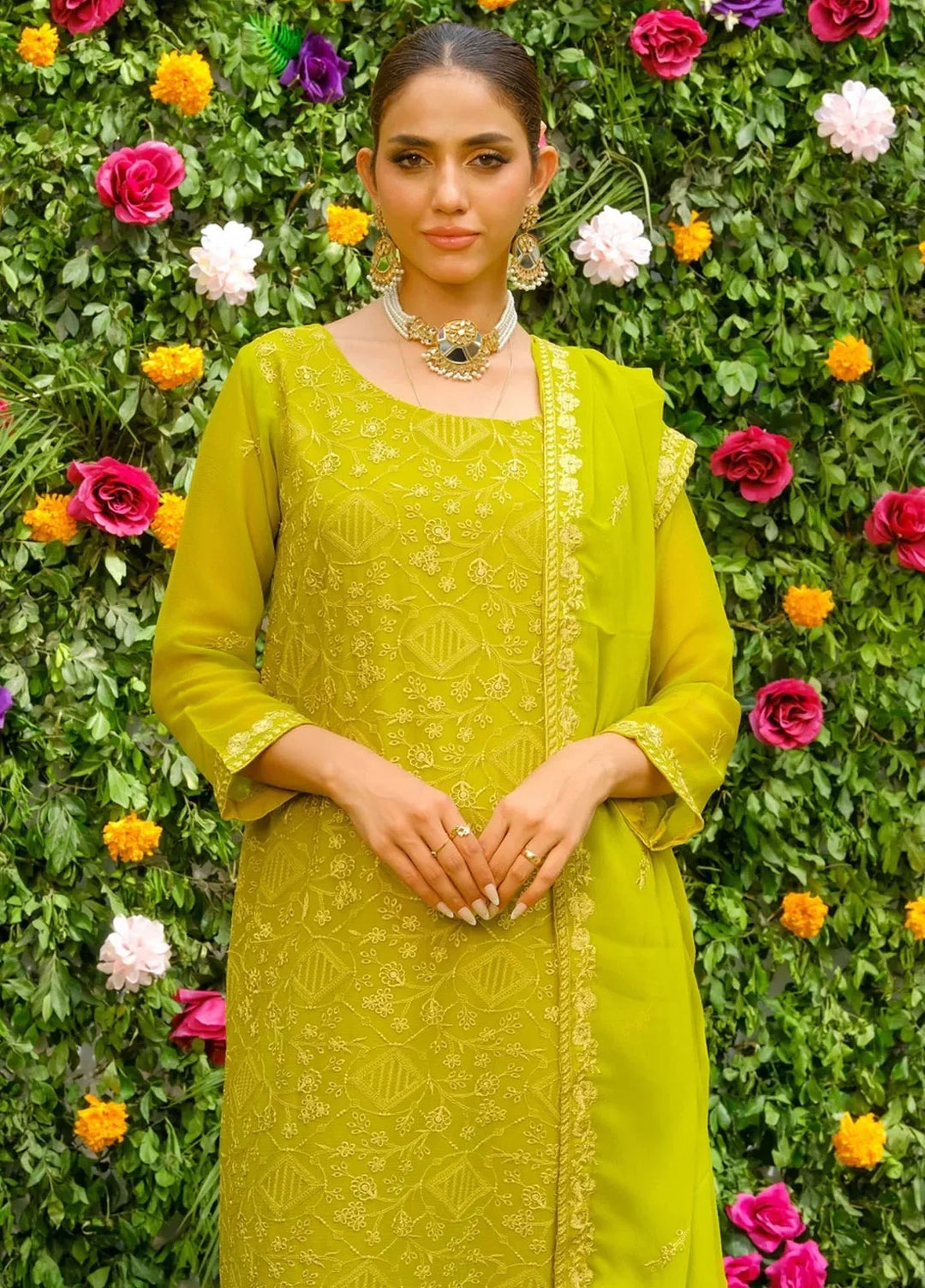 Dhaga Pret Embroidered Chiffon 3 Piece Suit Zaira