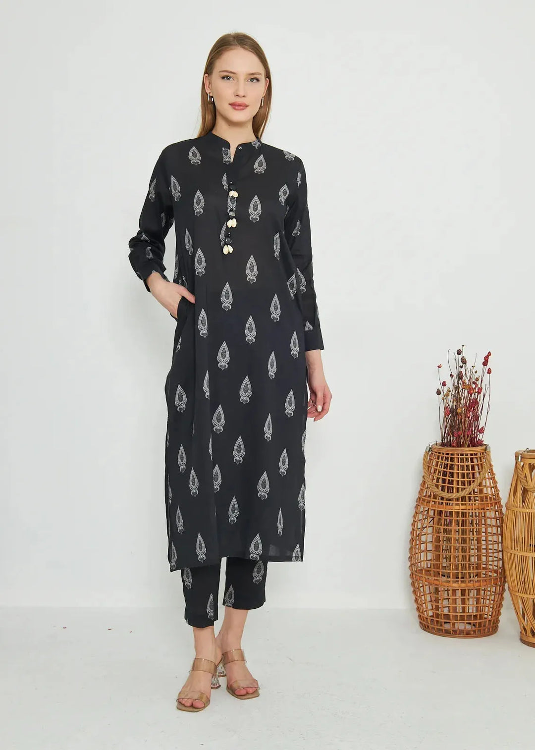 Dhaga Pret Printed Cambric 2 Piece Suit Matching Separate 0038