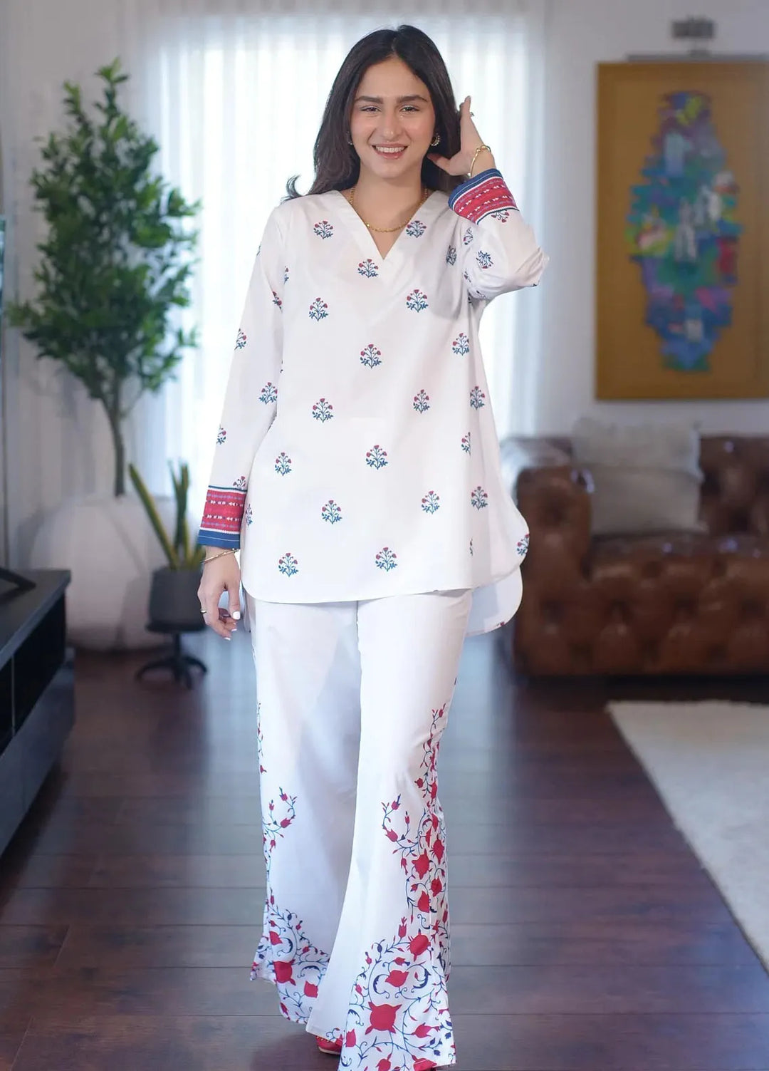 Dhaga Pret Printed Crepe 2 Piece Suit Kiz