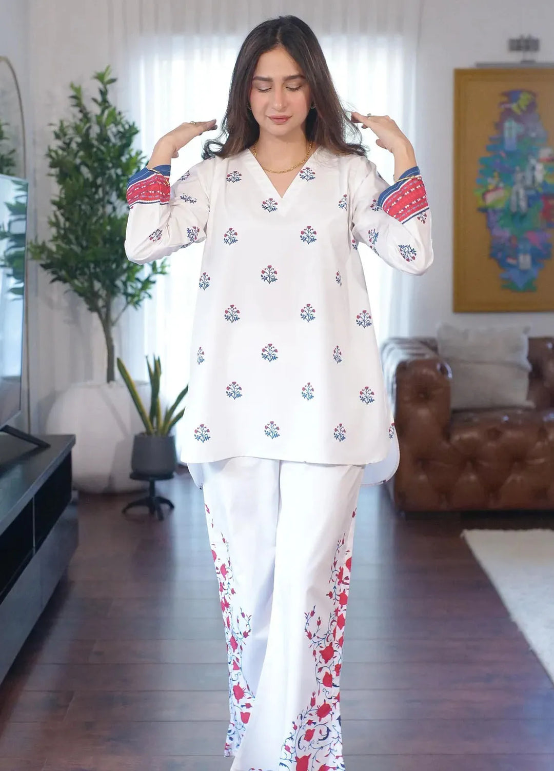 Dhaga Pret Printed Crepe 2 Piece Suit Kiz