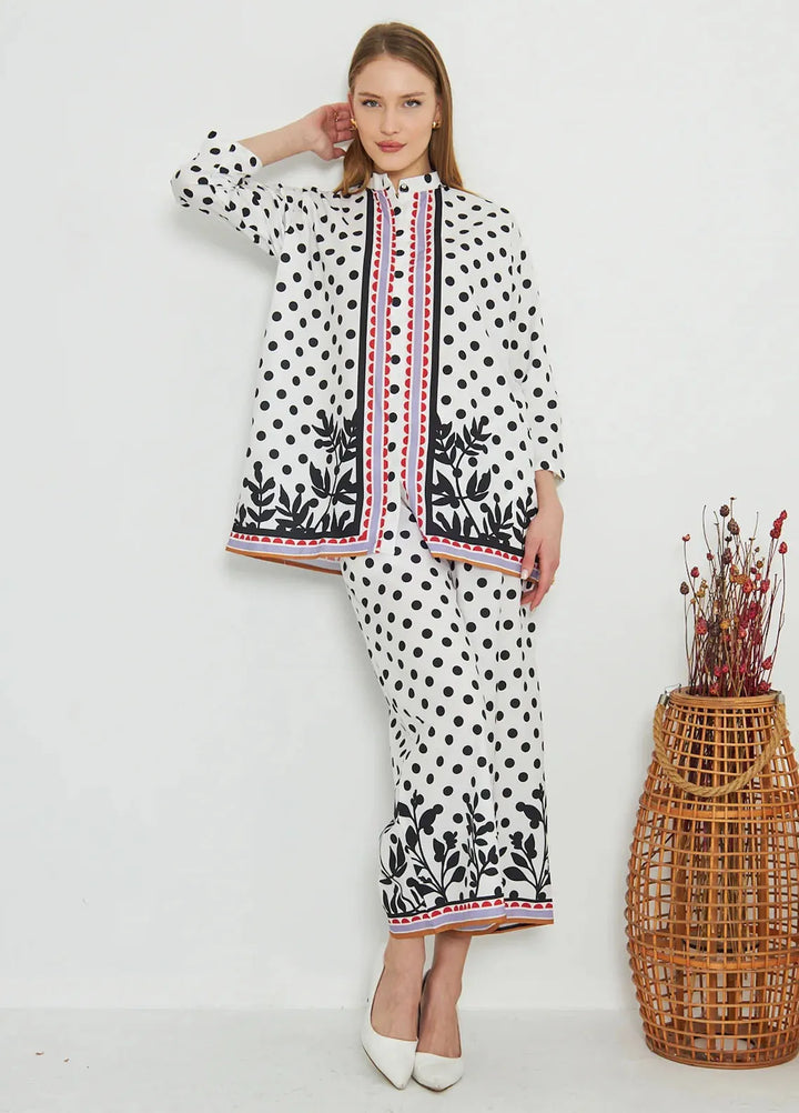 Dhaga Pret Printed Crepe 2 Piece Suit Raven