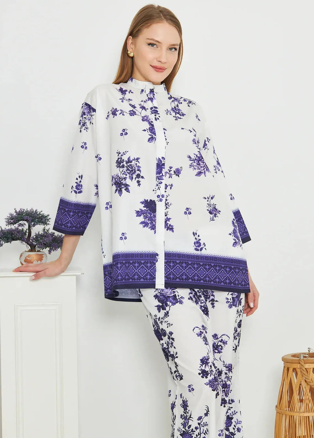 Dhaga Pret Printed Crepe 2 Piece Suit Zen