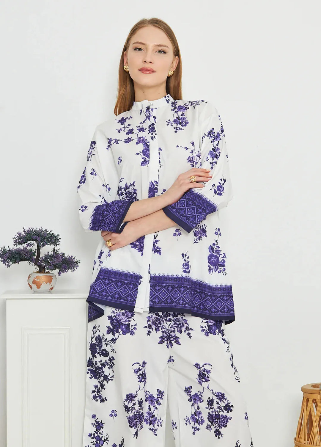 Dhaga Pret Printed Crepe 2 Piece Suit Zen