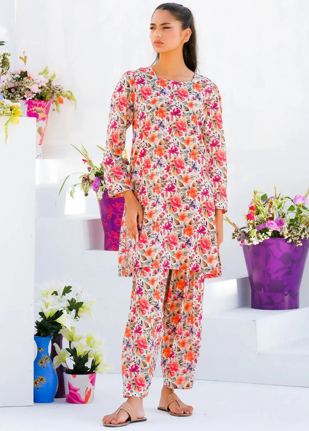 Dhaga Pret Printed Lawn 2 Piece Suit Matching Separate 0021