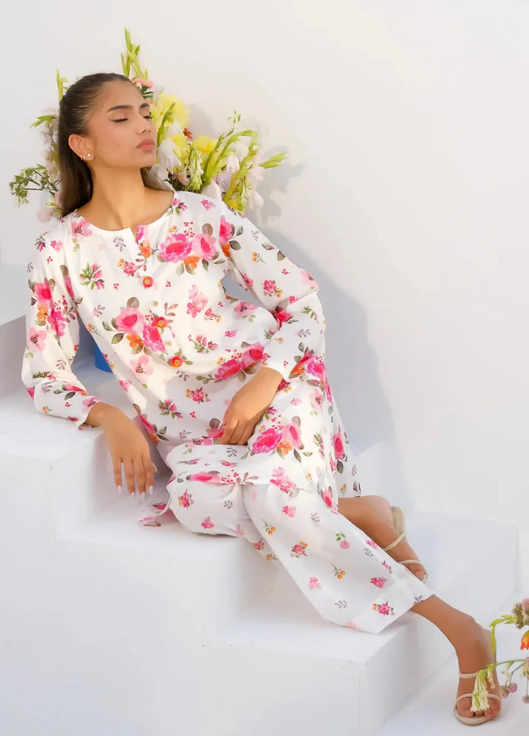 Dhaga Pret Printed Lawn 2 Piece Suit Matching Separate 008