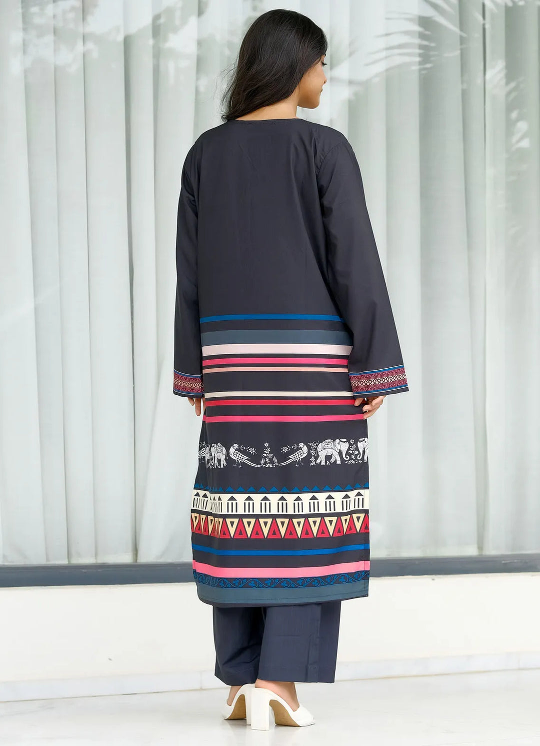 Dhaga Pret Printed Soft Crepe 2 Piece Titan