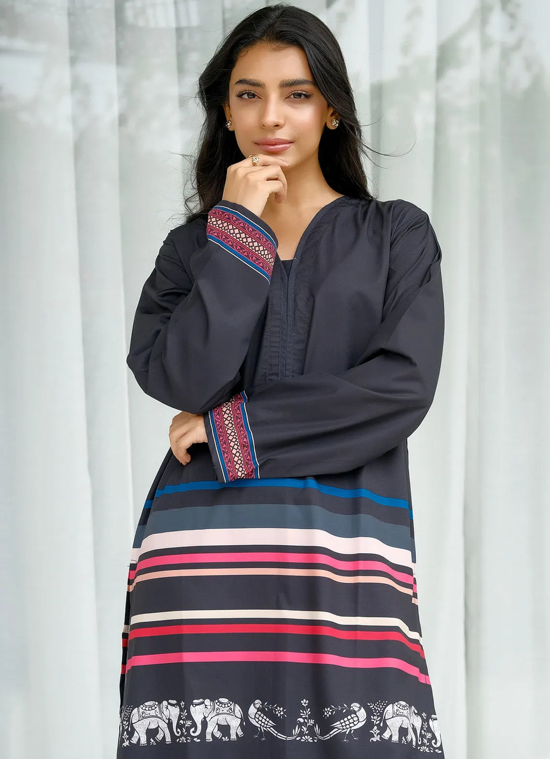 Dhaga Pret Printed Soft Crepe 2 Piece Titan