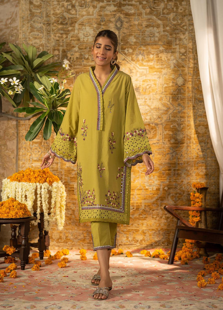 Dhanak Casual Pret Embroidered Cotton 2 Piece Suit DC-2061 GREEN