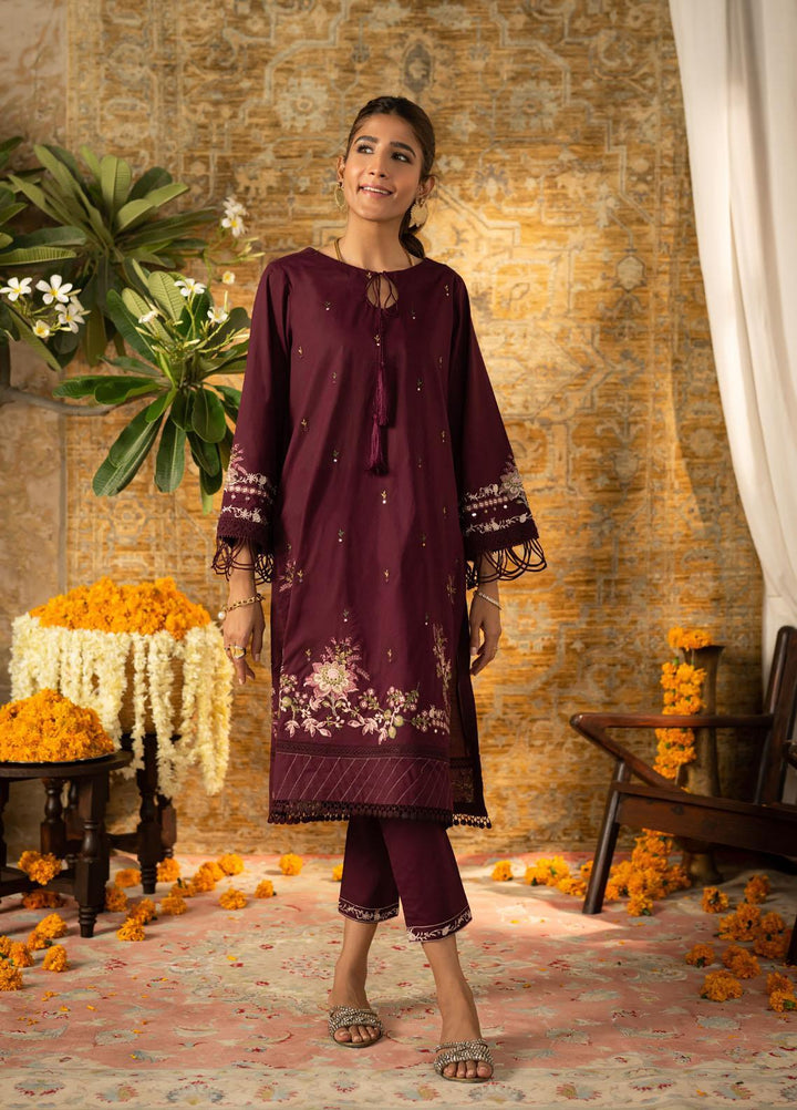 Dhanak Casual Pret Embroidered Cotton 2 Piece Suit DC-2063 PURPLE