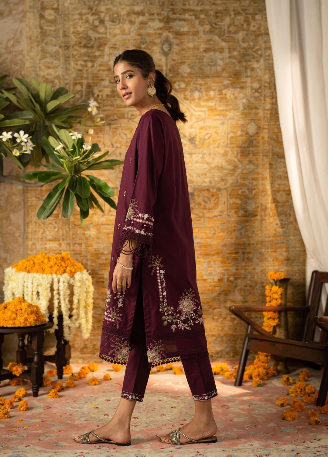 Dhanak Casual Pret Embroidered Cotton 2 Piece Suit DC-2063 PURPLE